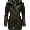 Marikoo Zimtzicke - Parka - Dark Olive W Print